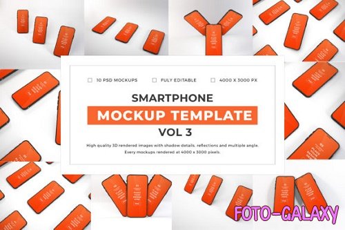 iPhone Smartphone Mockup Template Bundle Vol 3 - 1080050
