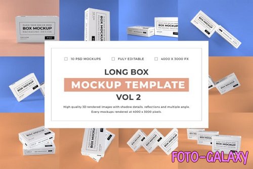 Long Box Packaging Mockup Template Bundle Vol 2 - 1080129