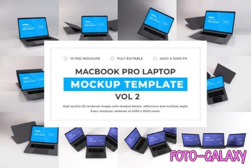 Macbook Pro Laptop Mockup Template Bundle Vol 2 - 1080572