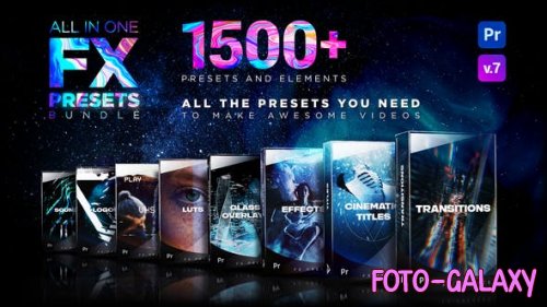 Videohive - Presets Pack for Premiere Pro: Transitions, Titles, Effects, VHS, LUTS, Logo V7 - 24028073