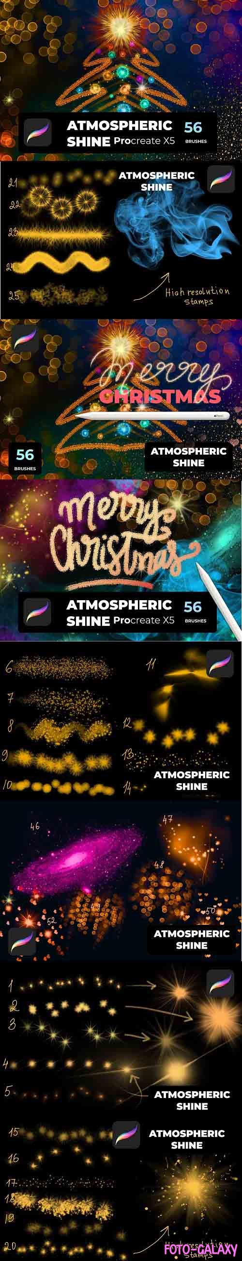 CreativeMarket - Shine Procreate X5 56 Brushes 5625432