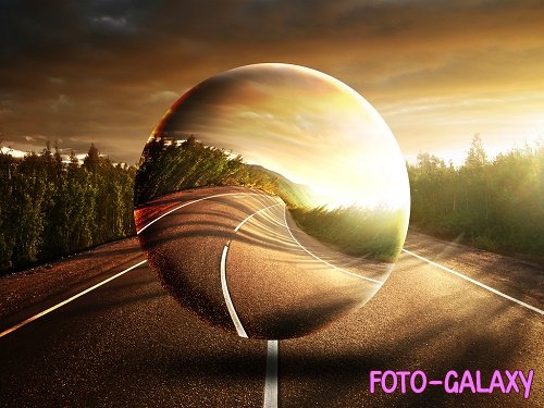 Glass Ball Photo Effect Mockup 393403936