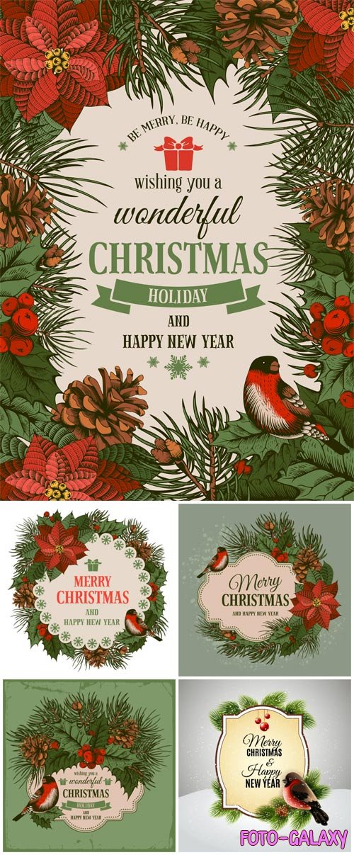 New Year and Christmas illustrations in vector 17