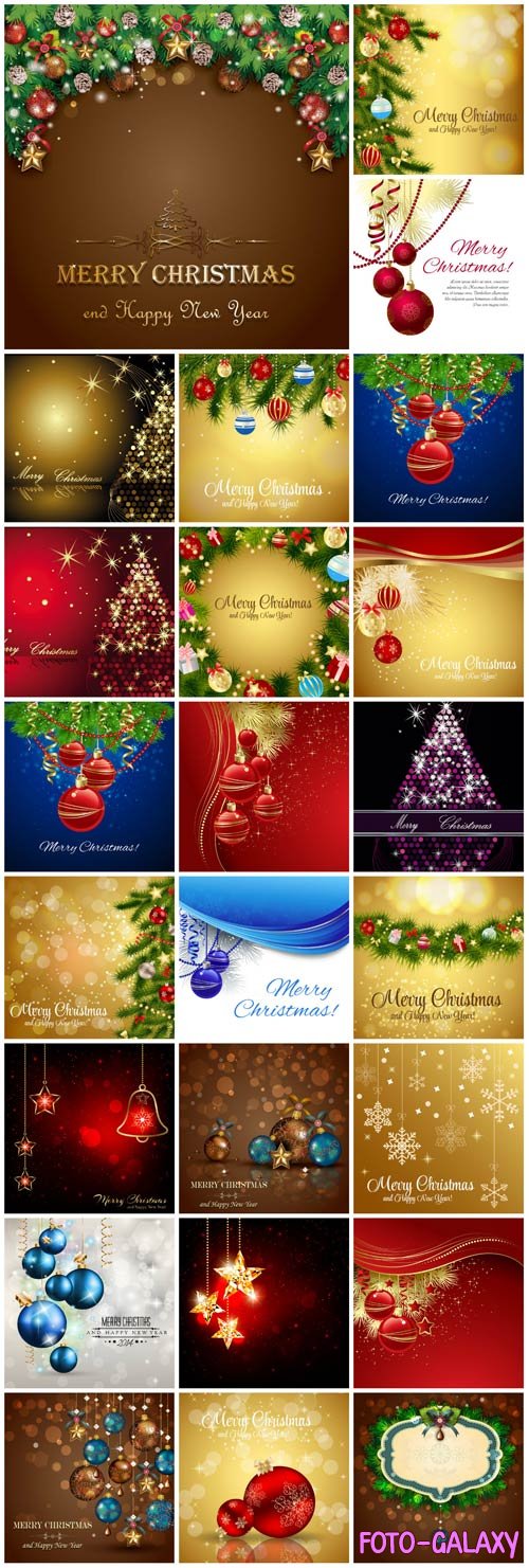 New Year and Christmas illustrations in vector 19