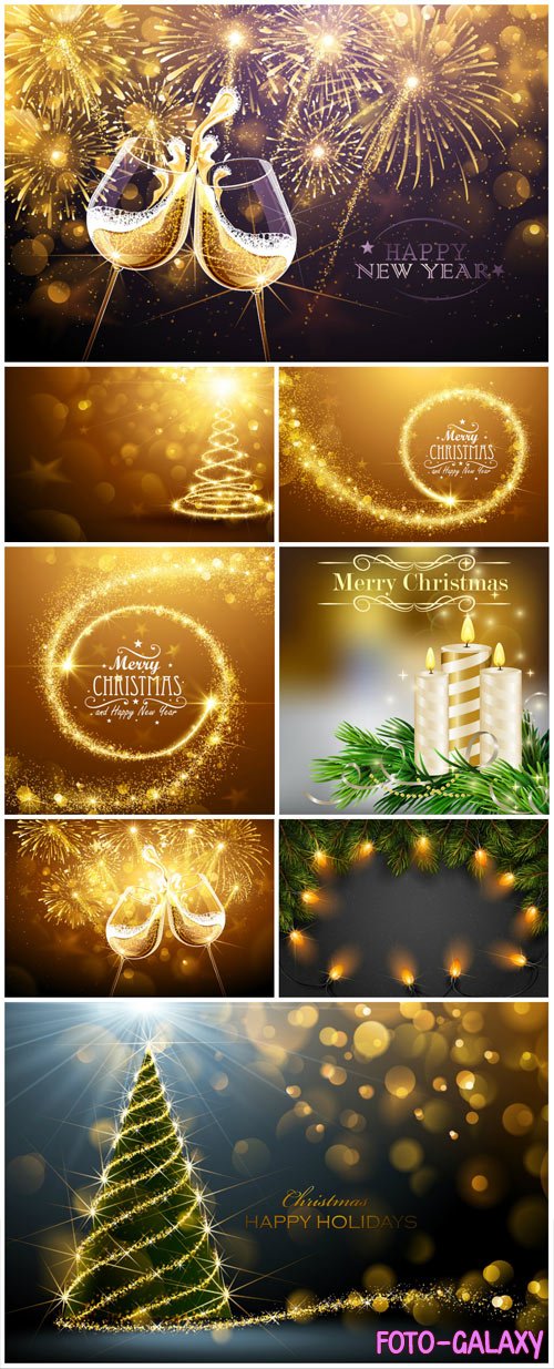 New Year and Christmas illustrations in vector 14