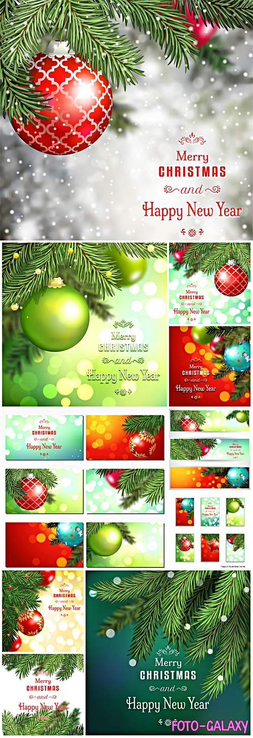 New Year and Christmas illustrations in vector 12