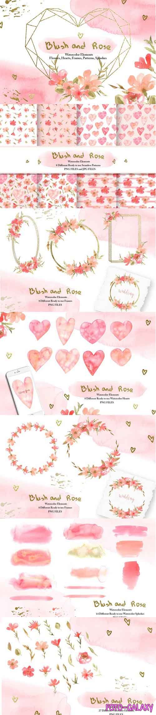 Watercolor Blush and Rose Collection - 1110740