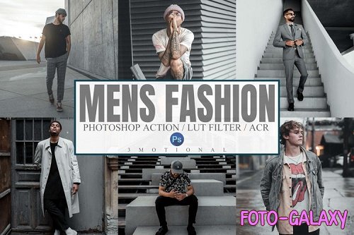 7 Men's Fashion Photoshop Actions, ACR, LUT Presets - 1112007