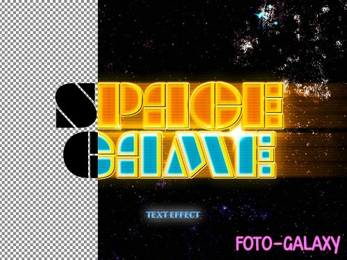 Retro Space Game Text Effect Mockup 400048150