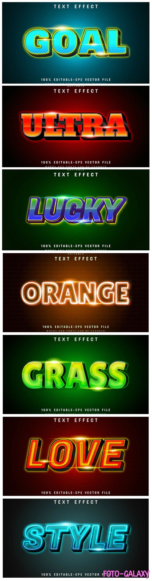 3d editable text style effect vector vol 140