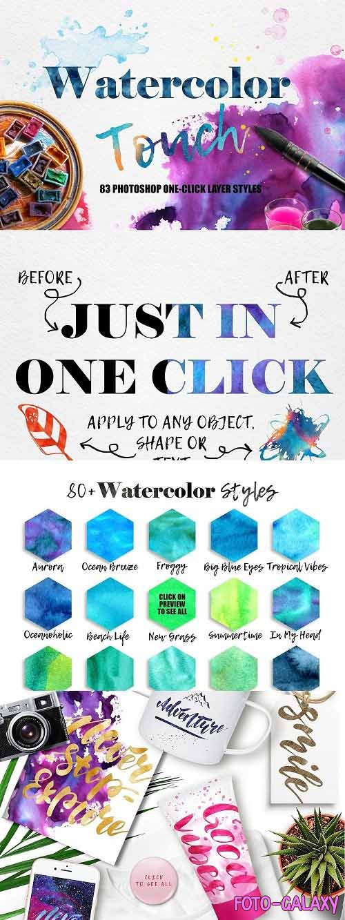 CreativeMarket - Watercolor Photoshop Layer Styles 5570845