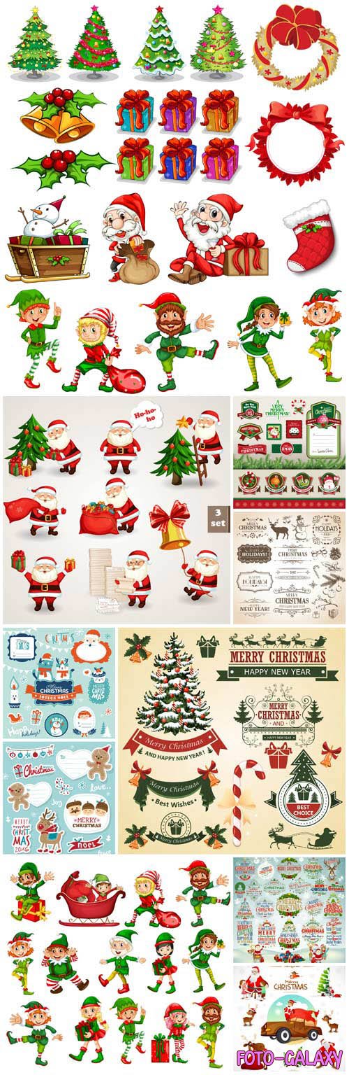 New Year and Christmas illustrations in vector 46