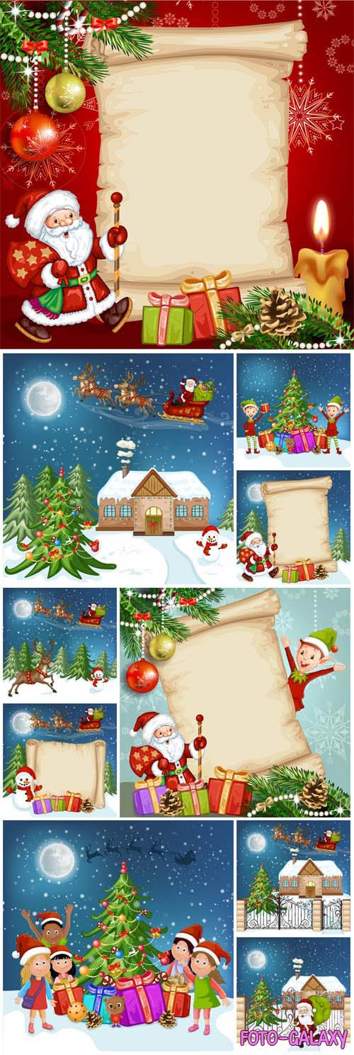 New Year and Christmas illustrations in vector 45