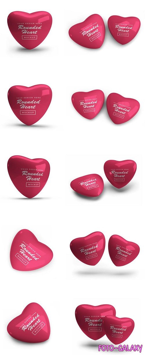 Rounded Valentine Heart Mockup Template