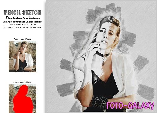 CreativeMarket - Pencil Sketch Photoshop Action Vl-2 5454321