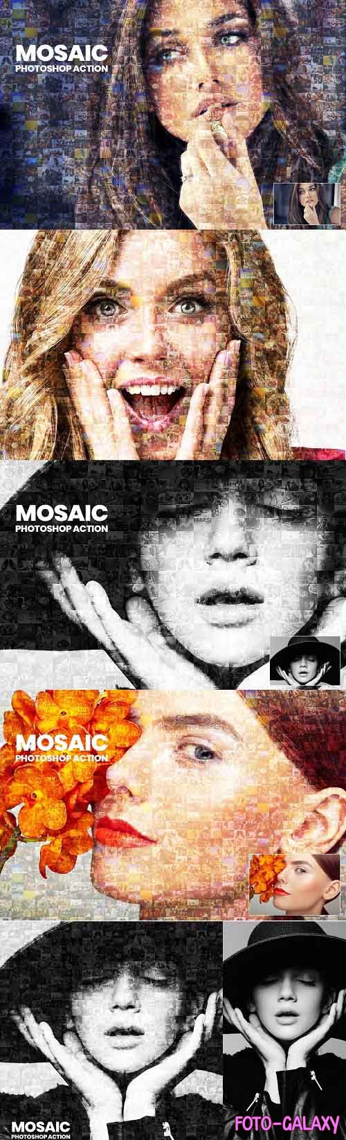 Mosaic Photo Photoshop Action - 3136015