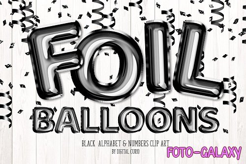 Black Foil Balloon Alphabet Clipart - 5757888
