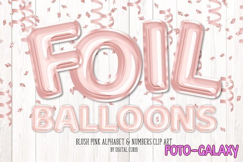 Blush Foil Balloon Alphabet Clipart - 5757892