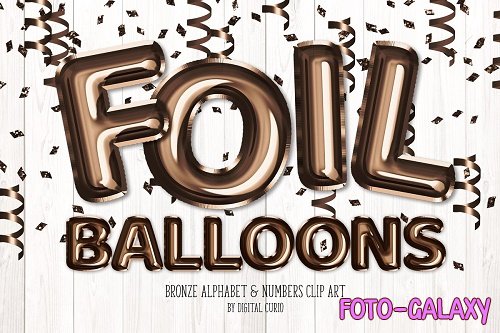 Bronze Foil Balloon Alphabet Clipart - 5757906