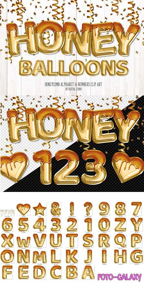 Honey Foil Balloon Alphabet Clipart - 5760675