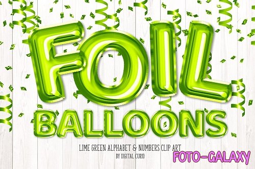 Lime Foil Balloon Alphabet Clipart - 5760699