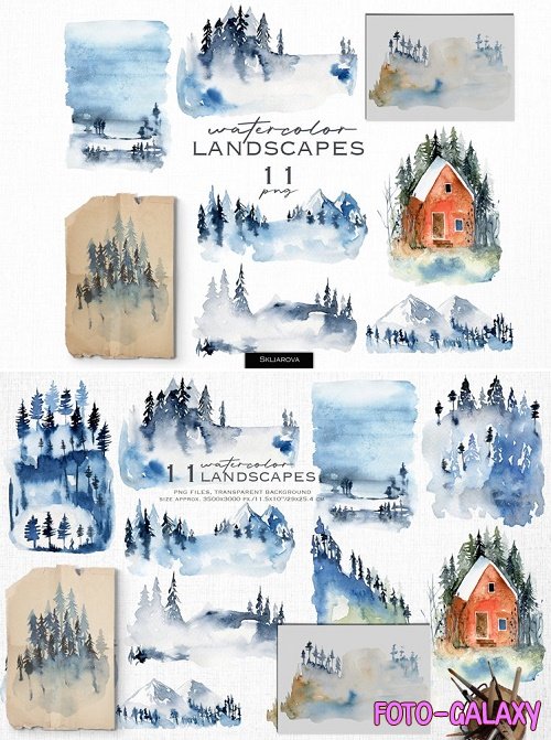 Watercolor landscapes - 1139521