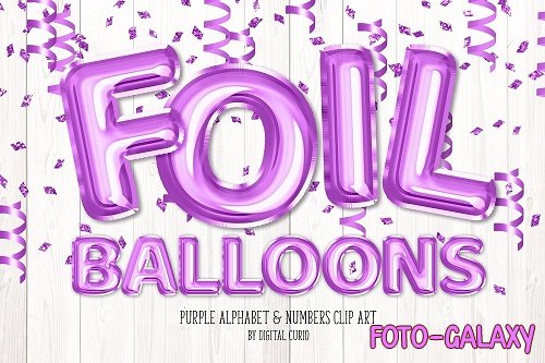 Purple Foil Balloon Alphabet Clipart - 5760786