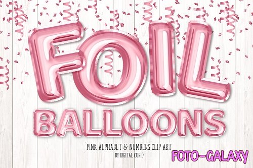 Pink Foil Balloon Alphabet Clipart - 5760754
