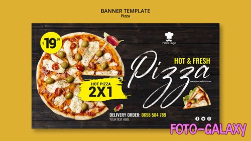 Pizza restaurant banner psd template