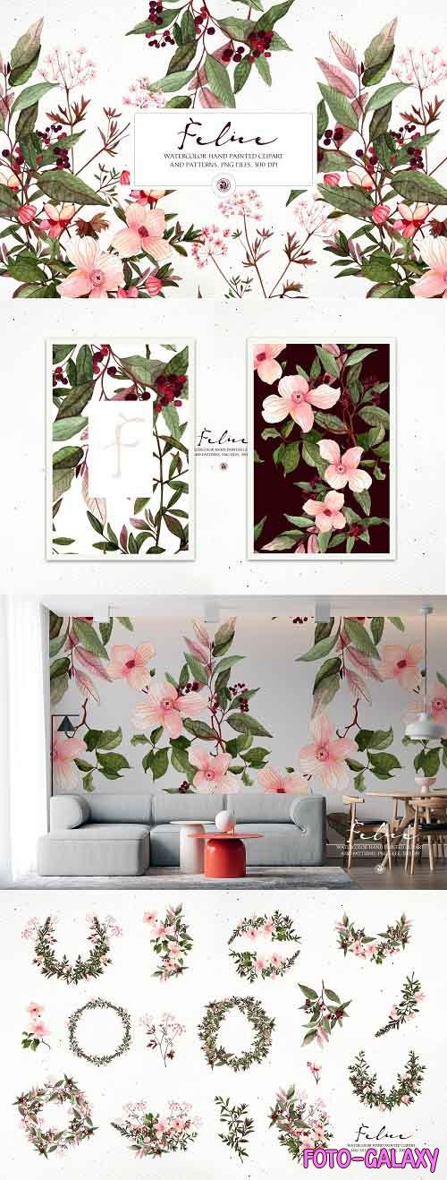 Felice - watercolor floral set - 5786274