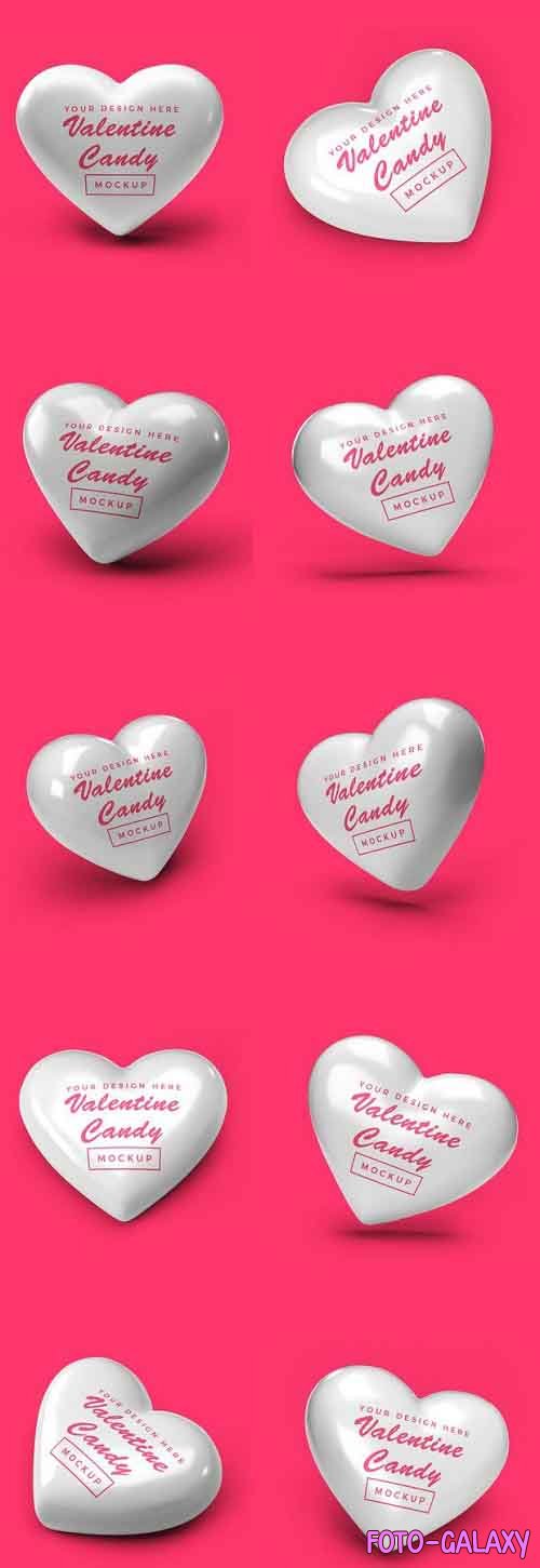 Valentine Heart Candy Mockup Template Bundle