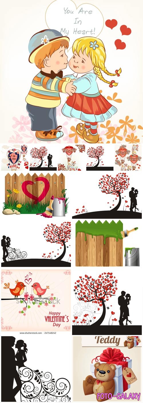 Couples in love, valentine's day in vector