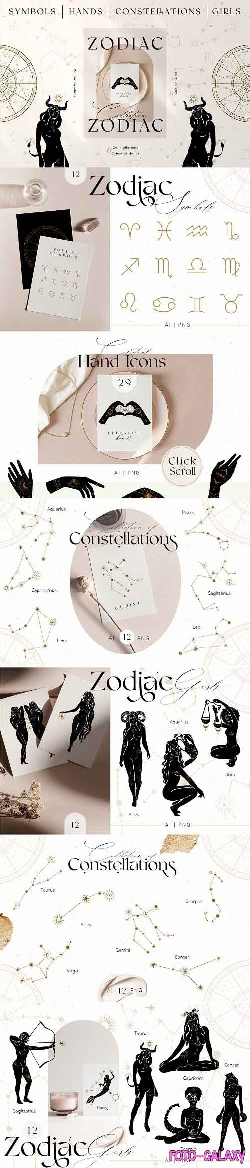 Zodiac Celestial Constellations Set - 5799316