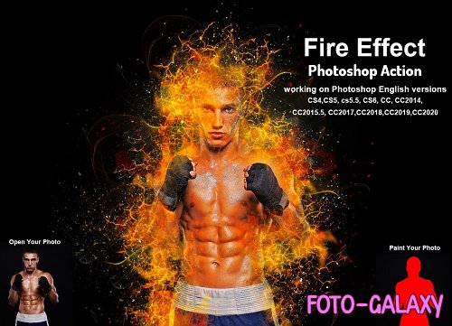 CreativeMarket - Fire Effect Photoshop Action 5735159