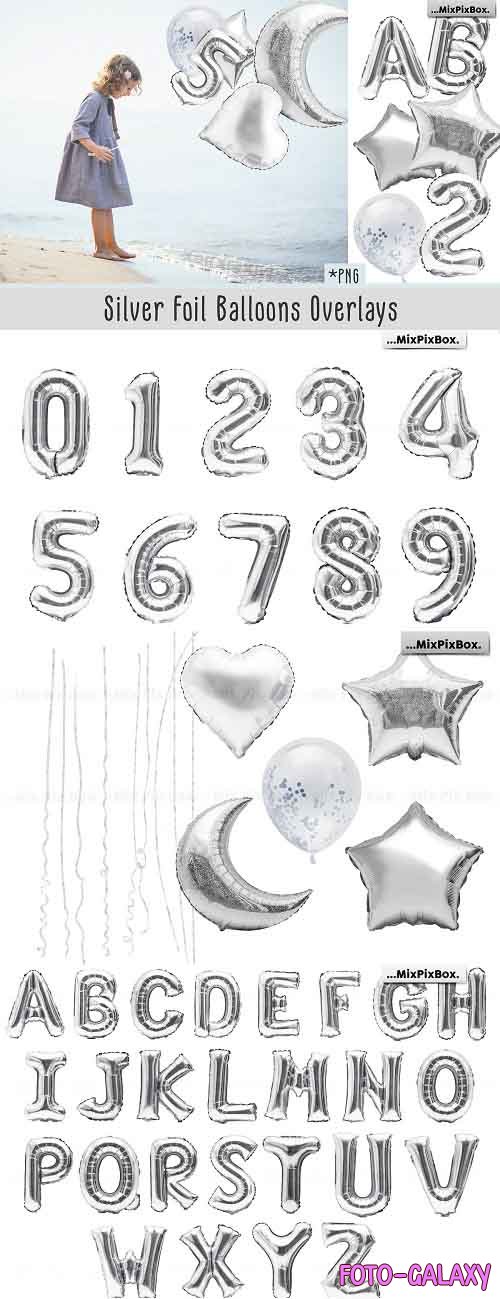 Silver Foil Balloons Photo Overlays - 5814687