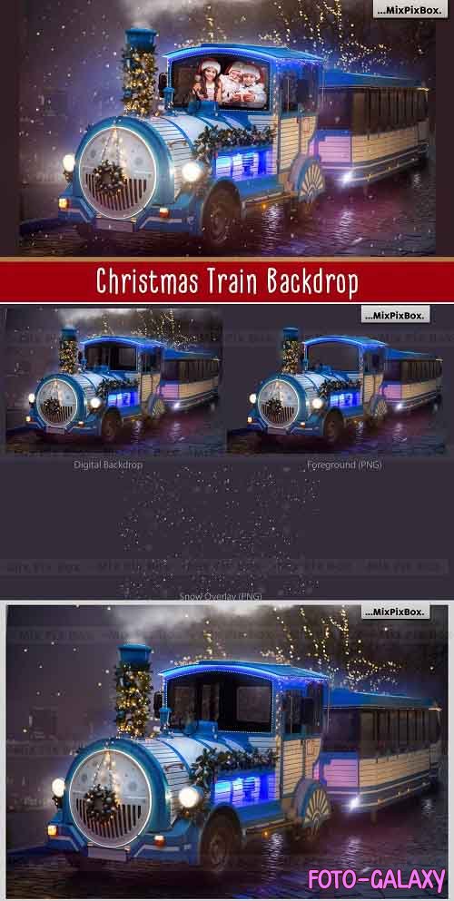 Christmas Train Backdrop - 5814955