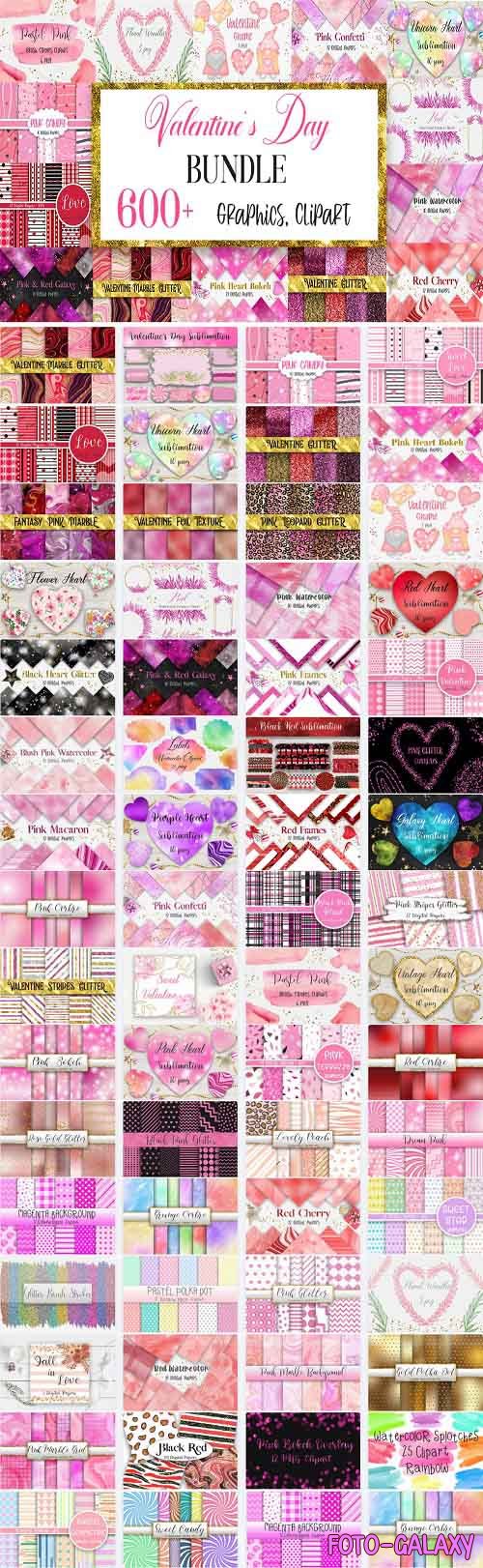 Valentines Day Graphics Bundle - 62 Premium Graphics