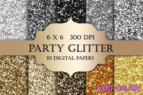 Gold and Silver Glitter Digital Paper - 1169631