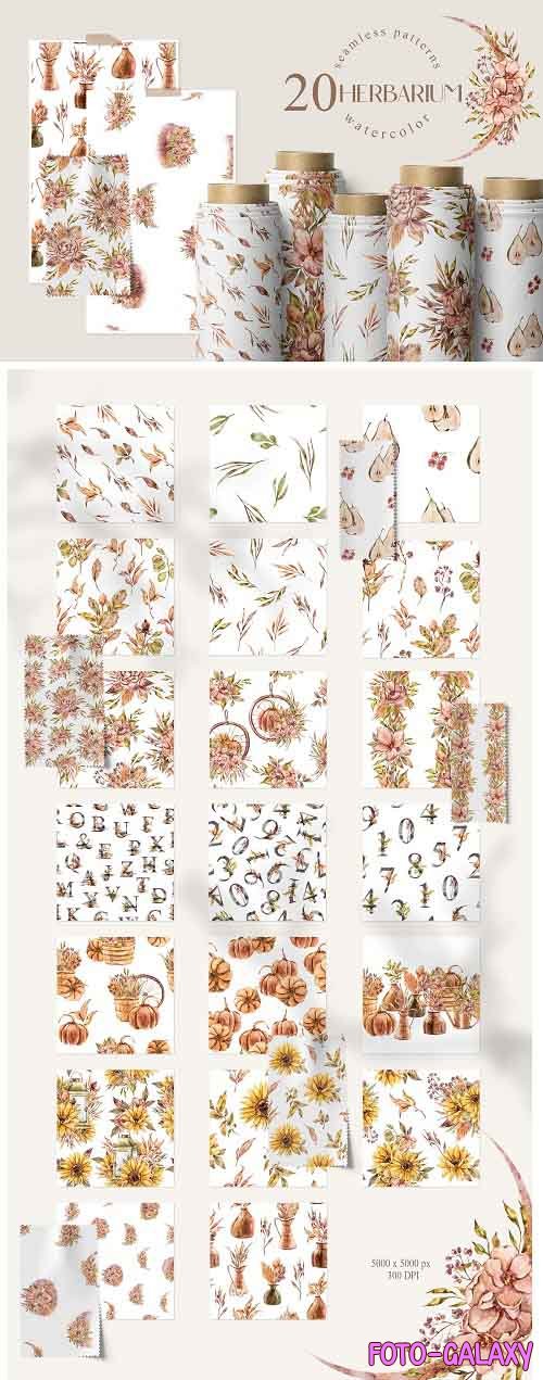 Floral seamless patterns Herbarium - 5513396