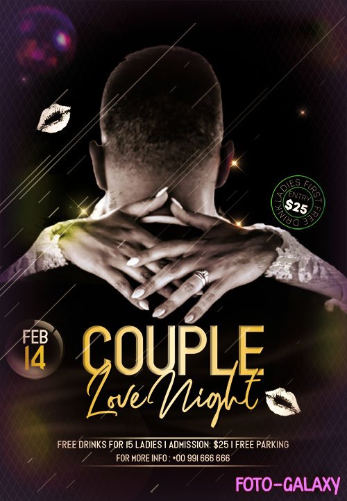 Couple Love Night PSD Flyer Templates