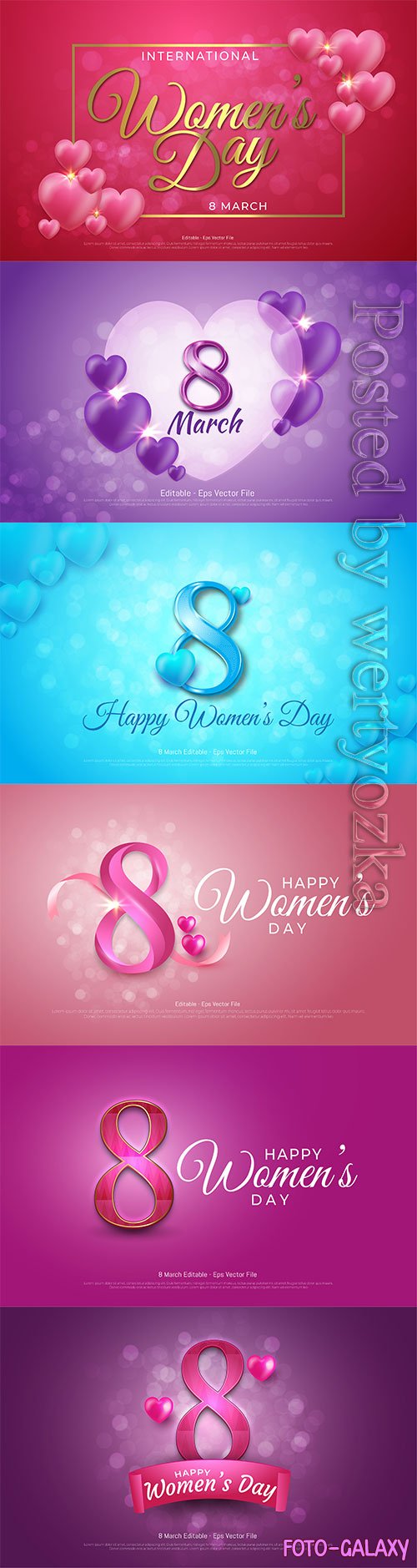 Vector editable text effect, women's day 8 march with flowers