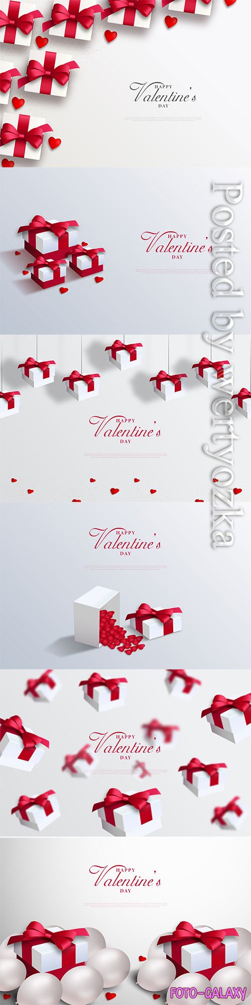 Valentine day vector card with love balloons and gift box