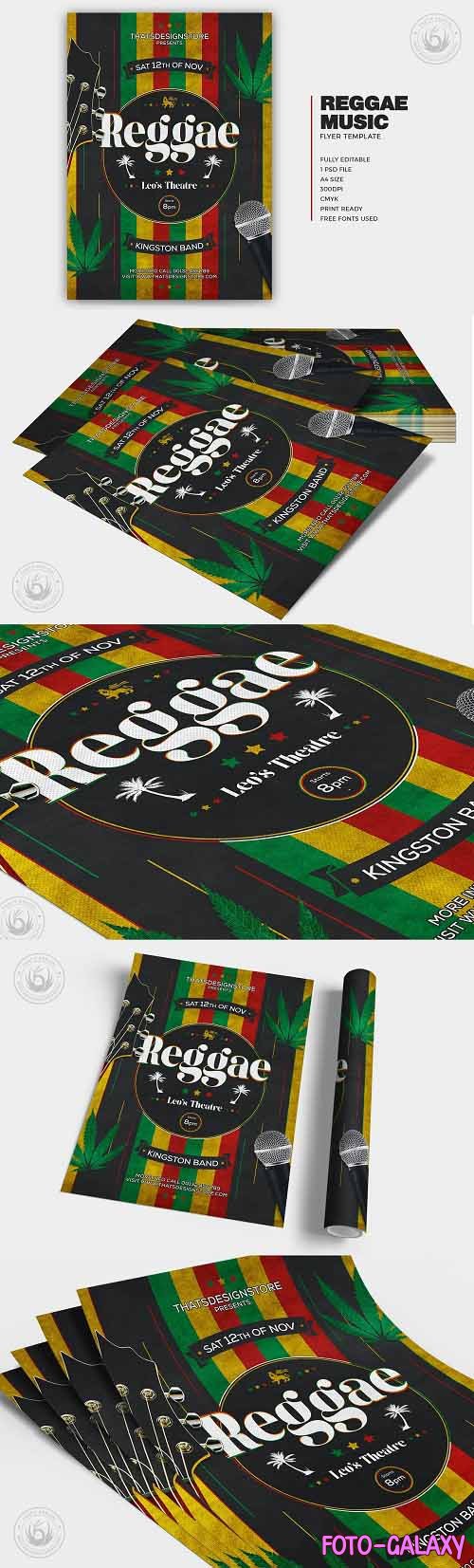 Reggae Music Flyer Template - 5836679