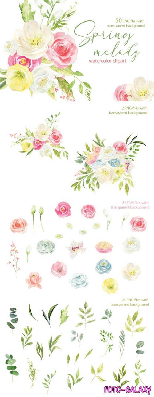 Spring Melody, Watercolor Clipart