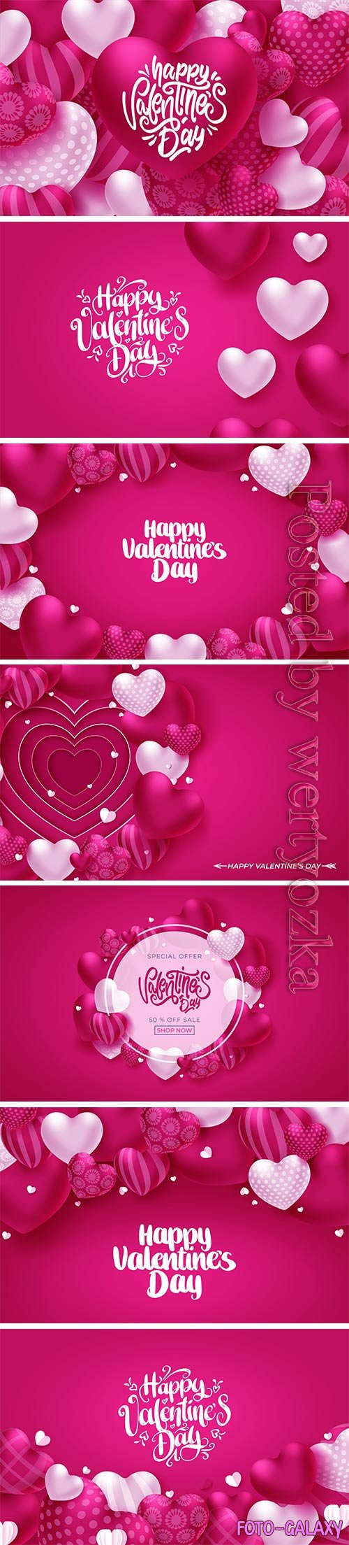 Colorful soft and smooth valentine greeting card with hearts