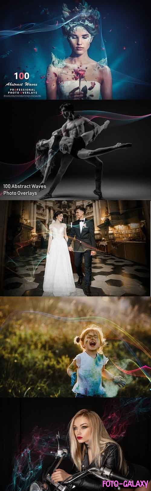 100 Abstract Waves Photo Overlays - 992746