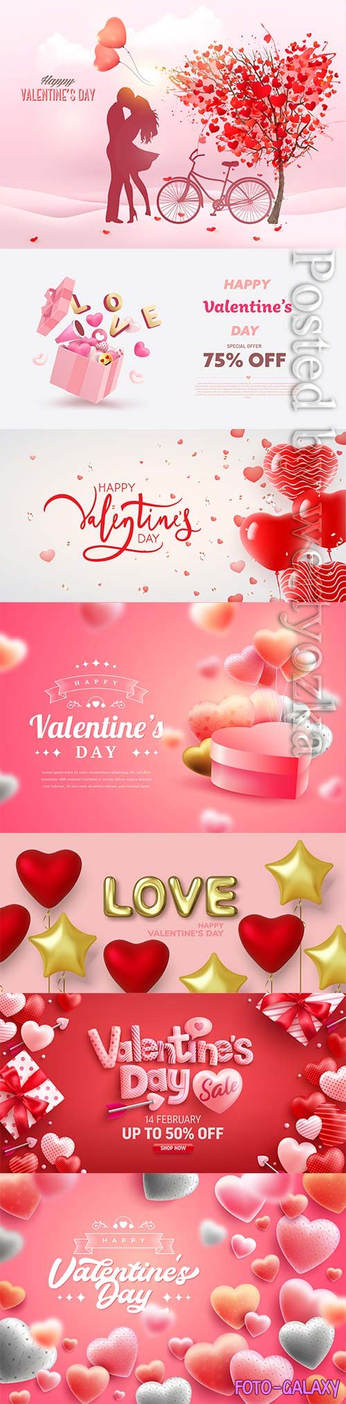 Happy valentines day in realistic 3d style