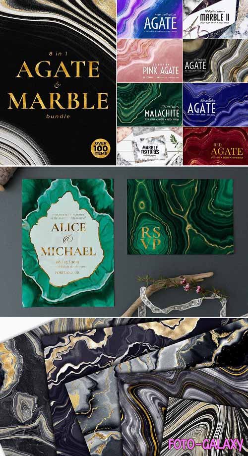 Agate, Marble & Gold Textures Bundle - 5877271