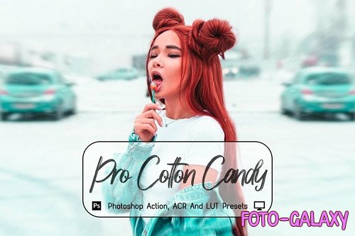 10 Pro Cotton Candy Photoshop Actions, ACR, LUT Presets - 1203316