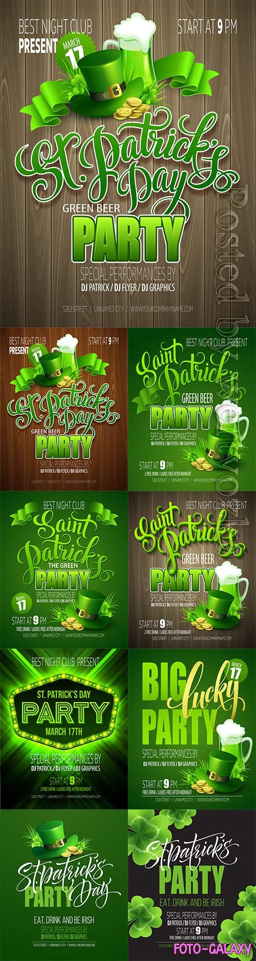 Patricks day party holiday poster vector design